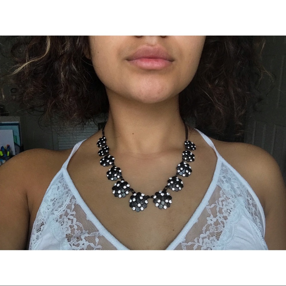 Black and Silver Jeweled Necklace
